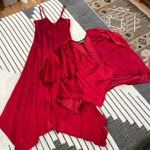 Vintage Nicole Miller for P.J. Walsh Matching Velvet Dress Set and Cardigan